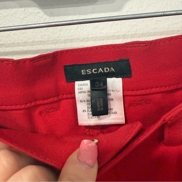 Escada Red Straight Leg Jeans 34/XS - Picture 3 of 8
